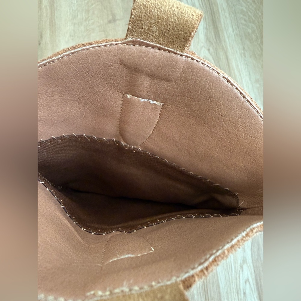 Dark Tan Suede Chunky Heel Women's embroidery Cowgirl Boots - Picture 9 of 10
